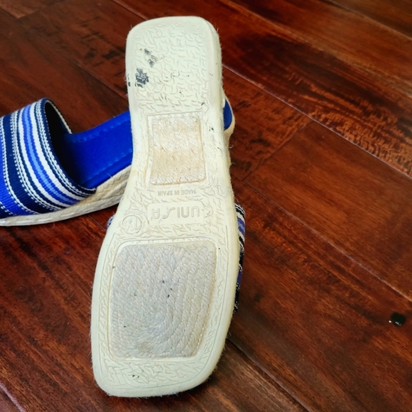 Unisa Espradille Wedge Sandals Womens 7.5 Blue White Unisa Sandals - Picture 8 of 9